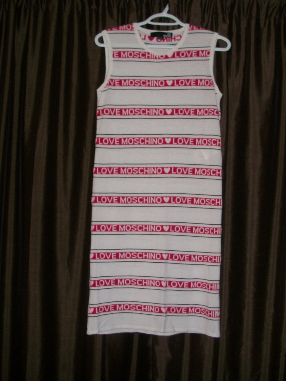 Love Moschino Abito Logo Stripe Sleeveless Dress Size 8